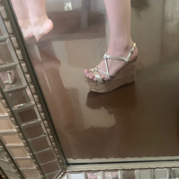 Prada Strappy Knot Cork Wedge Sandal, Cannella - Picture 8 of 8